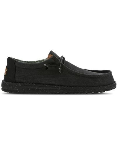 HeyDude Wally Washed Canvas Chaussures - Noir