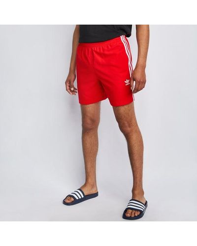 adidas Adicolor 3 Stripe Swimshort - Rosso