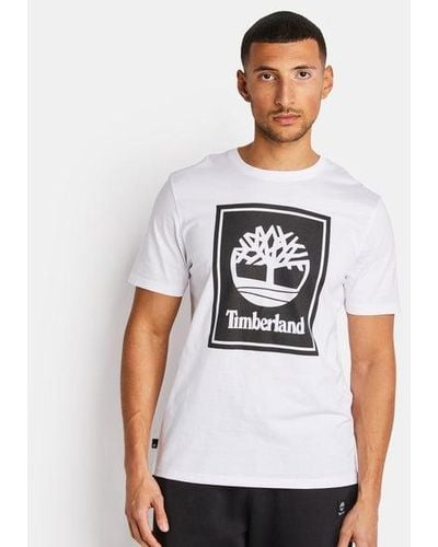 Timberland Stack Logo T-shirts - Wit