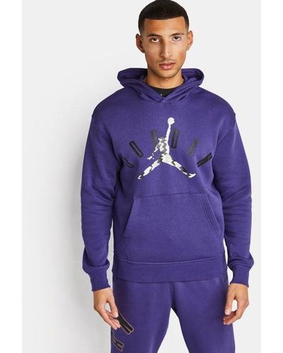 Nike Felpa pullover in fleece con cappuccio jordan flight mvp - Blu