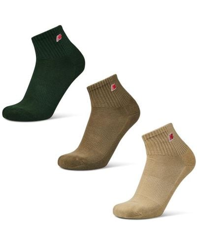 New Balance Quarter 3 Pack Socks - Green