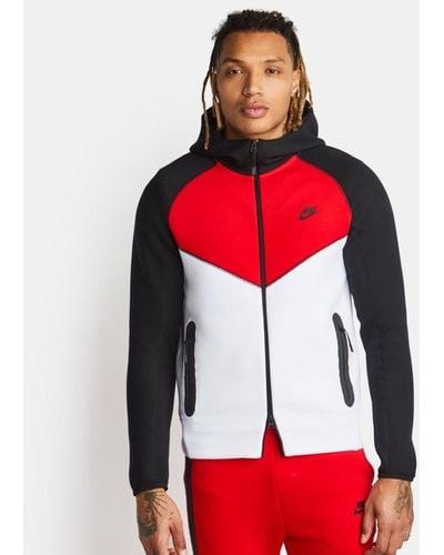 Nike Sportswear Tech Fleece Windrunner Hoodie Met Rits - Rood