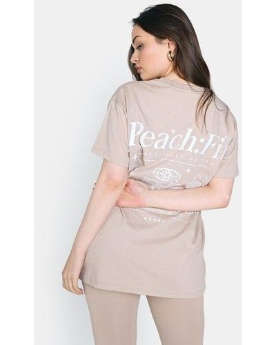 Peach Fit Statement T-shirts - Pink