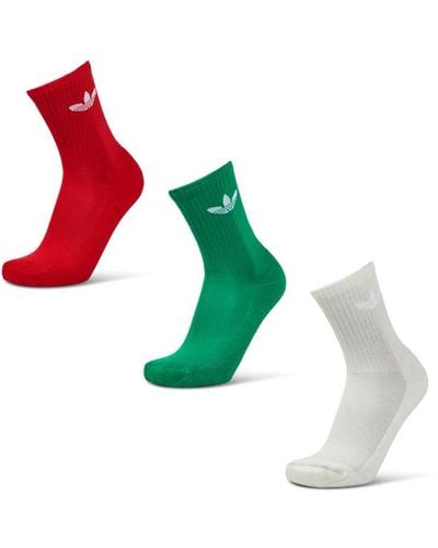 adidas Solid Crew 3 Pack Socks - Green
