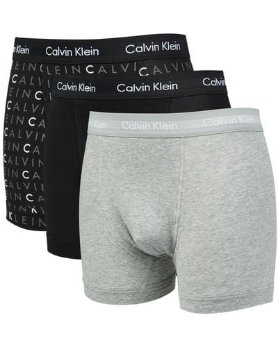 Calvin Klein Trunk 3 Pack e Sous-vêtements - Gris