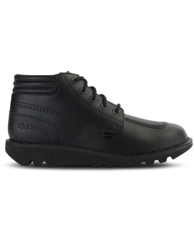 Kickers Kick Hi Leather Shoes - Black
