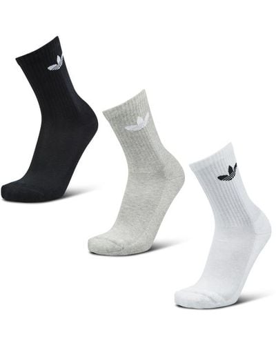 adidas Solid Crew 3 Pack Calcetines - Blanco