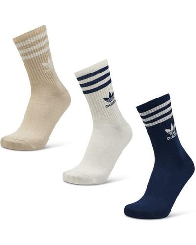 adidas Solid Crew 3 Pack Calcetines - Azul