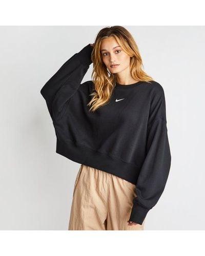 Nike Felpa a girocollo oversize sportswear phoenix fleece - Nero