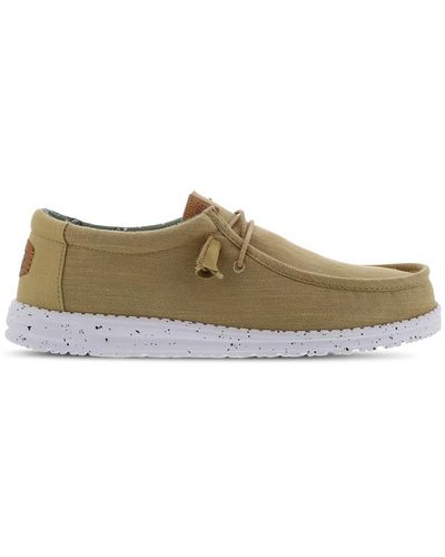 HeyDude Wally Washed Canvas Chaussures - Marron