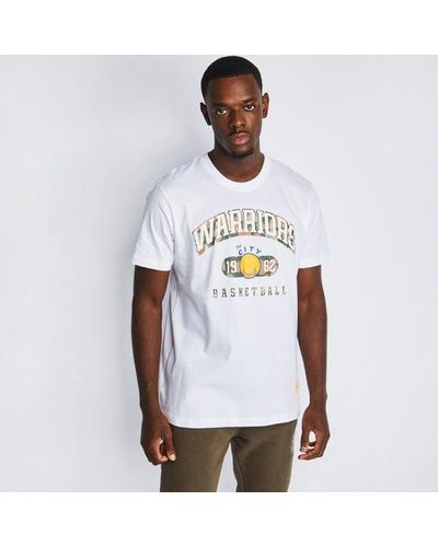 Mitchell & Ness Retro Varsity Warriors T-Shirts - Blanc