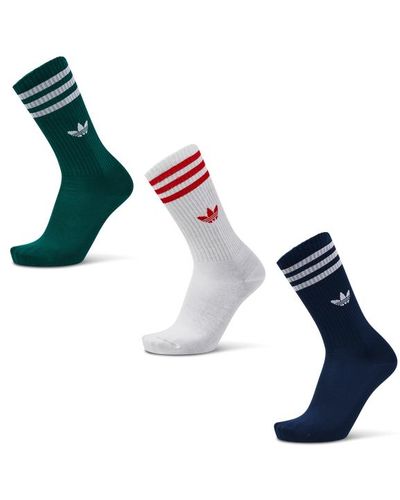 adidas Solid Crew 3 Pack e Chaussettes - Bleu