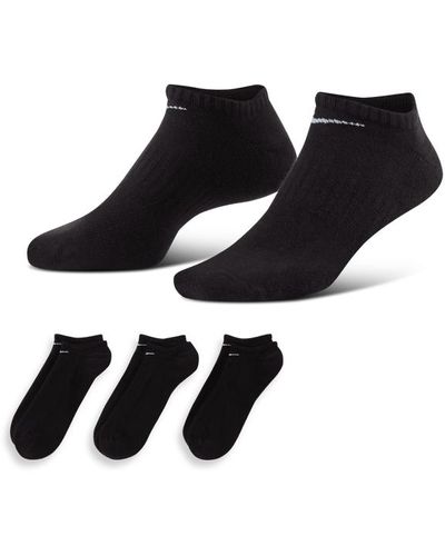 Nike Everyday Cushioned No Show 3 Pack Calcetines - Negro