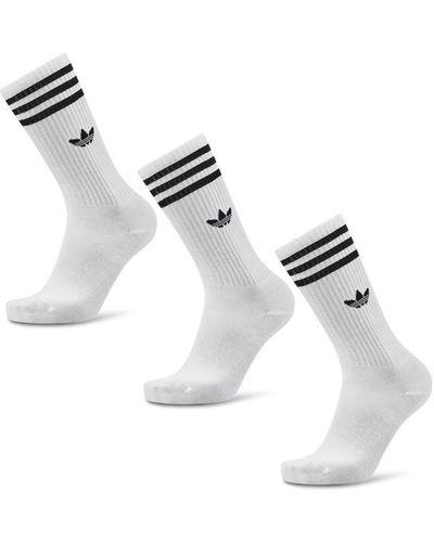 adidas Solid Crew 3 Pack Calcetines - Blanco