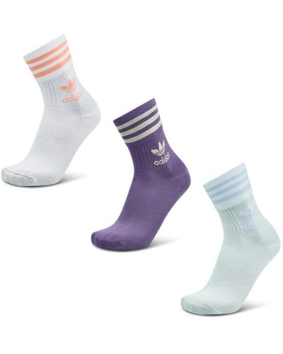 adidas Mid Cut Crew 3 Pack e Chaussettes - Violet