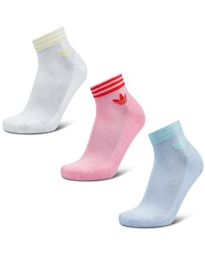 adidas Ankle 3 Pack Socks - Pink