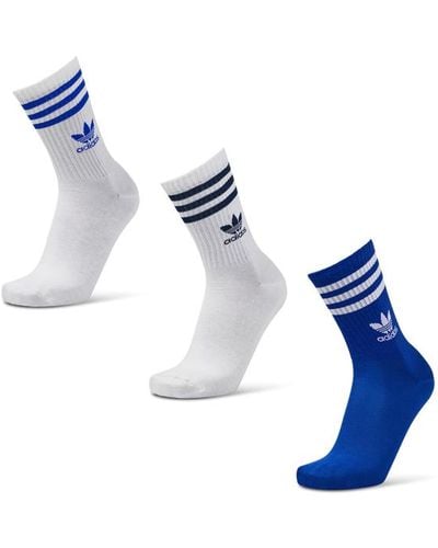 adidas Crew 3 Pack Socks - Blue