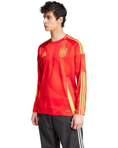 adidas Spain 24 Long Sleeve Home Jerseys/Réplicas - Rouge
