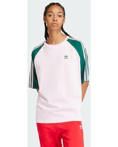 adidas Colorblock Oversized Long-sleeve Top - Red