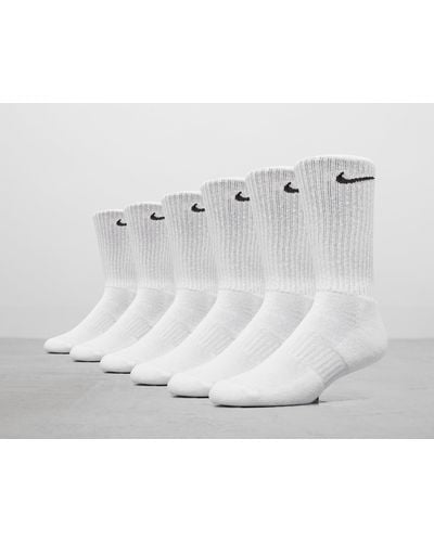 Nike 6 Paires de Chaussettes Rembourrées Crew - Blanc