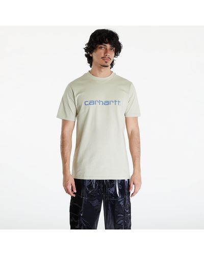 Carhartt Short sleeve script t-shirt unisex beryl/ sorrent - Weiß