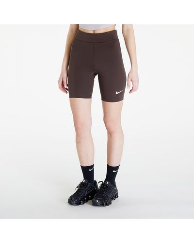 Nike Sportswear classics high-waisted 8" biker shorts baroque brown/ sail - Grau