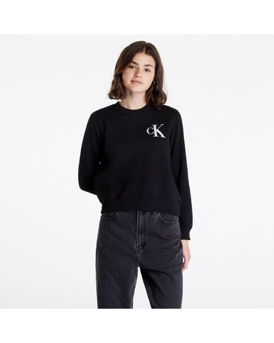 Calvin Klein Institutional crew sweater black - Schwarz