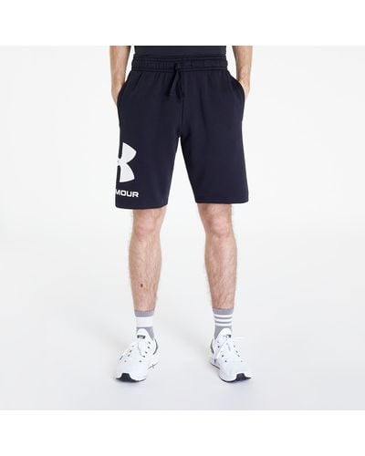 Under Armour Rival fleece big logo shorts black/ onyx white - Blau
