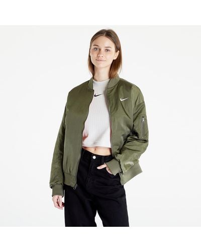 Nike Sportswear varsity bomber jacket medium olive/ safety orange/ white - Grün