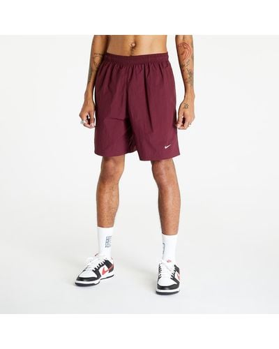 Nike Solo swoosh woven shorts night maroon/ white - Rouge