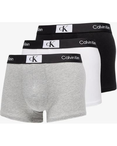 Calvin Klein ́96 Cotton Stretch Trunks 3-pack Black/ White/ Gray Heather