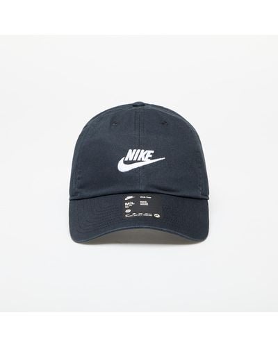 Nike Club Unstructured Futura Wash Cap Black/ White - Blauw