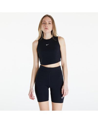 Nike Sportswear essentials ribbed cropped tank black/ sail - Schwarz