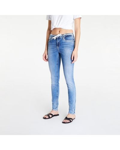Calvin Klein Jeans mid rise skinny jeans denim light - Bleu