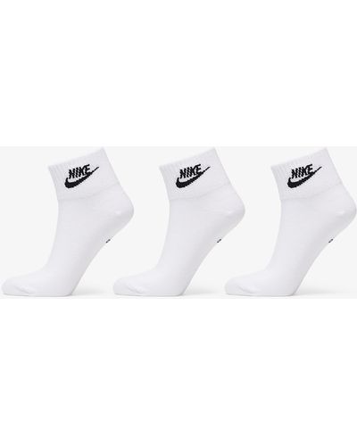 Nike Sportswear Everyday Essential Ankle Socks 3-Pack White/ Black - Bianco
