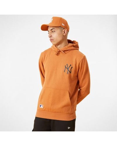 KTZ Navy Denver Broncos Big And Tall Throwback Colorblock Raglan Pullover  Hoodie in Orange for Men