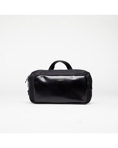 Fred Perry Nylon Twill Leather Xbody Bag / Gold - Black