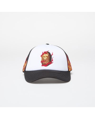 A Bathing Ape Embroidery Fire Logo Trucker Cap - Red