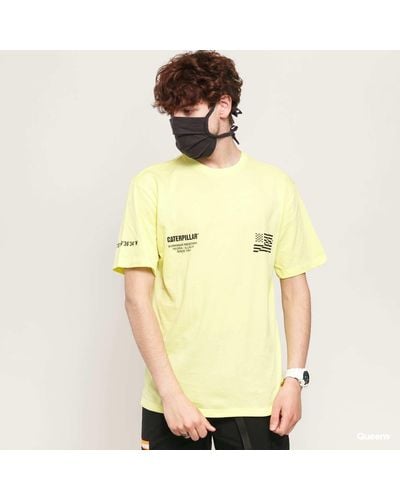 Maglietta Uomo Caterpillar Logo TM - T-Shirt In Cotone Con Passante Per Auricolari, Taglia M, Colore Verde Cipollina - 4