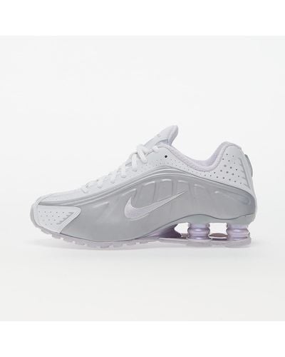 Nike W shox r4 white/ barely grape-mtlc platinum - Weiß