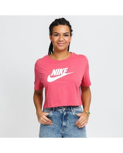 Nike Sportswear essential crop tee icon pink - Rot