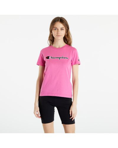 Champion Maglietta Crewneck T-Shirt Dark - Rosa