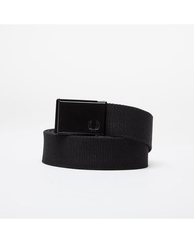 Fred Perry Graphic Branded Webbing Belt / Warm Gray - Black