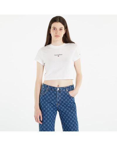 Tommy Hilfiger Tommy Jeans Essential Logo Cropped T-Shirt - Blu