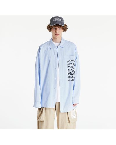 »preach« Striped Cotton Shirt Blue - Blau