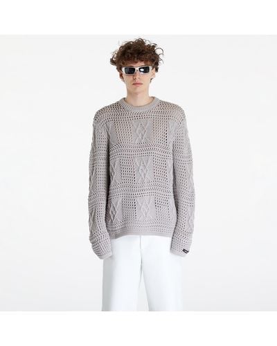 Daily Paper Zuberi Crochet Long Sleeve Sweater Moonstruck Gray