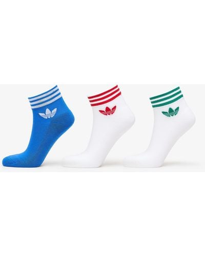 adidas Originals Adidas trefoil ankle sock 3-pack blue bird/ white/ white - Bleu