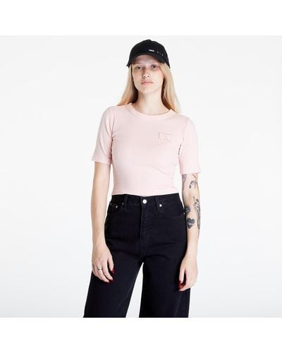 Calvin Klein Jeans badge slim rib short - Blanc