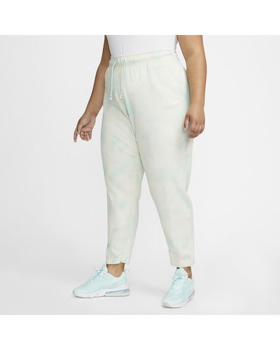Nike Sportswear cloud-dye jersey medium-rise joggers plus size mint foam/ white - Mehrfarbig