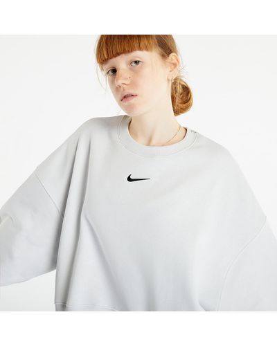 Nike Sportswear Phoenix Fleece Oversized Crewneck Sweatshirt Photon Dust/ Black - Weiß